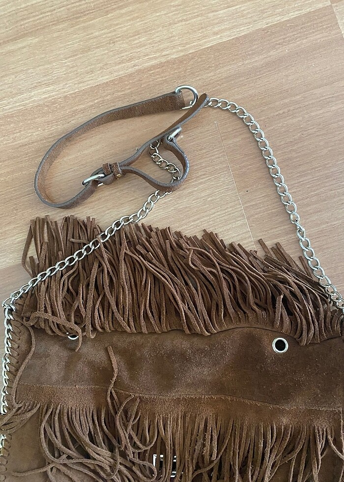 kahverengi gerçek deri kol çantası - Görsel 5