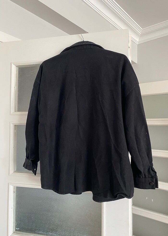 siyah kışlık gömlek - Görsel 3