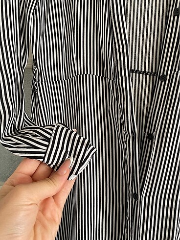 uzun elbise çizgili - Görsel 5