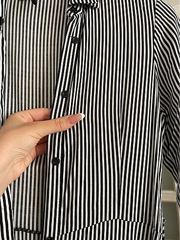 uzun elbise çizgili - Görsel 6