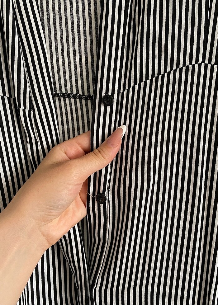 uzun elbise çizgili - Görsel 4