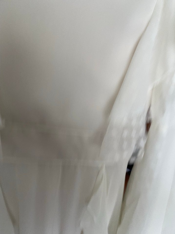 Uzun Kollu Beyaz Vintage A Kesim Gelinlik - Görsel 5