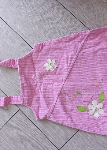 Nakışlı Pembe Bohem Kız Elbisesi