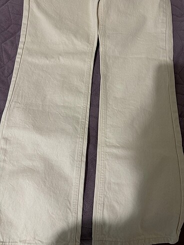 34 Beden ten rengi Renk Ekru Yüksek Bel Wide Leg Kot Pantalon