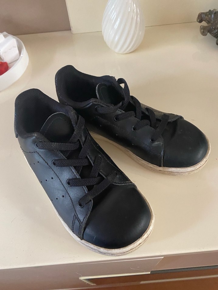 Siyah Erkek Çocuk Spor Ayakkabı Velcro - Görsel 2