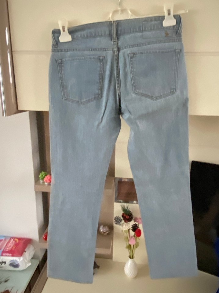 Gri Düğmeli Kadın Denim Pantolon - Görsel 3