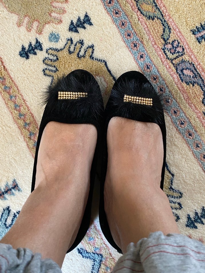 Siyah Tüylü düz ev Kadın Babet - Görsel 4