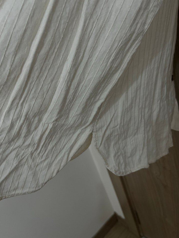 Nakışlı Cep Detaylı Uzun Keten Gömlek - Görsel 3