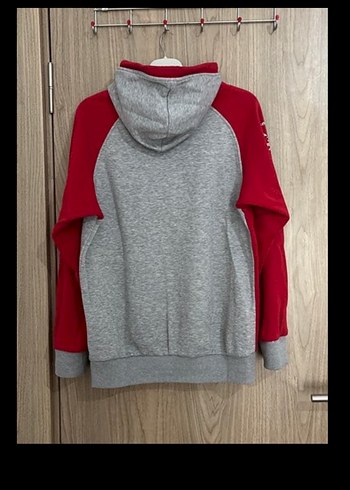 Adidas Gri-Kırmızı Yüksek Yakalı Erkek/Kadın Sweatshirt - Görsel 3