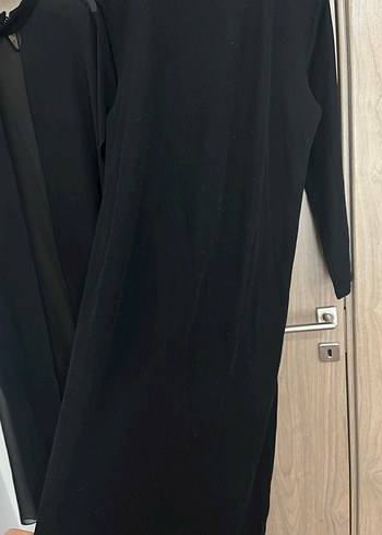 Siyah Uzun Kollu Salaş Kadın Abiye/Elbise 2 Parça - Görsel 4