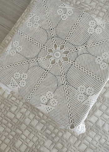 El Örgüsü Beyaz Dantel fiskos Örtüsü - Görsel 2