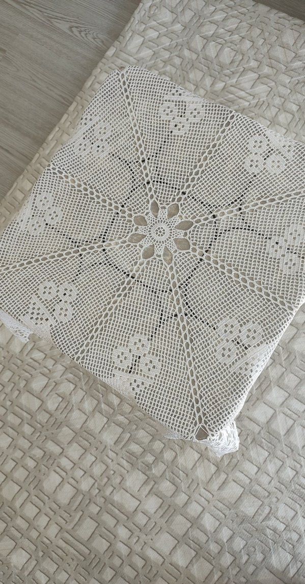 El Örgüsü Beyaz Dantel fiskos Örtüsü - Görsel 2