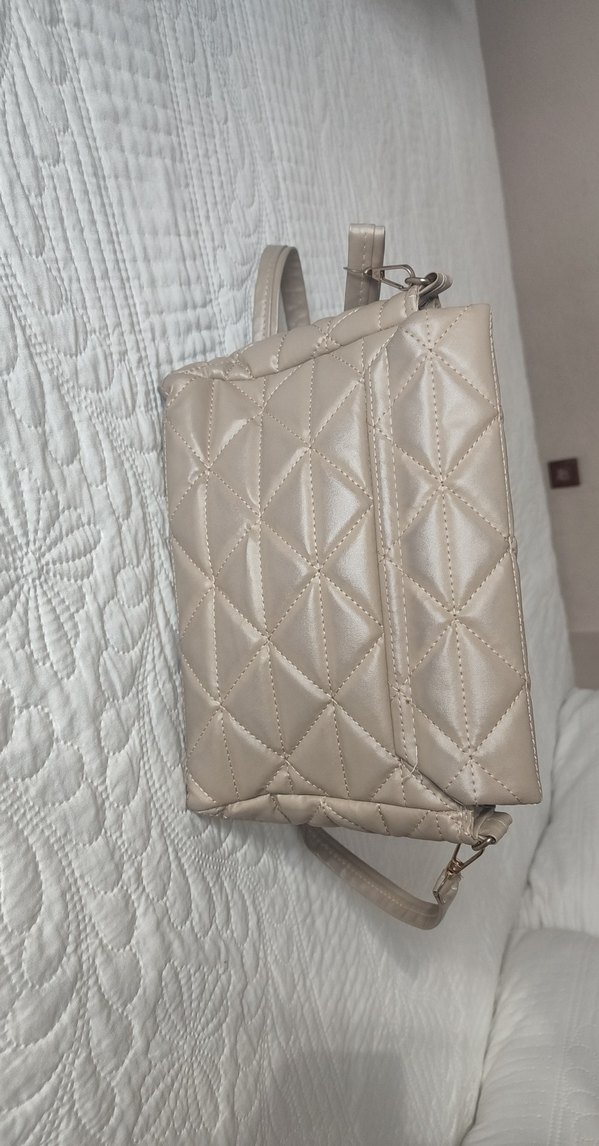 Bej Deri Kadın El Çantası Fermuarlı - Görsel 2