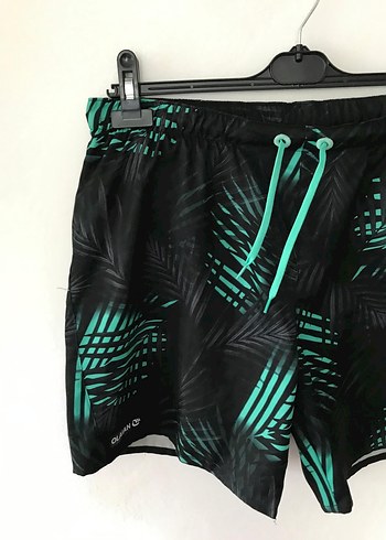 Erkek Siyah-Yeşil Bağcıklı Şort - Görsel 2