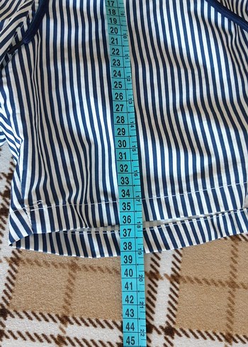 Erkek Beyaz Çizgili Pliseli  Şort - Görsel 9