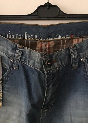 Orijinal Erkek Mavi Denim Bermuda Kot Şort - Görsel 3