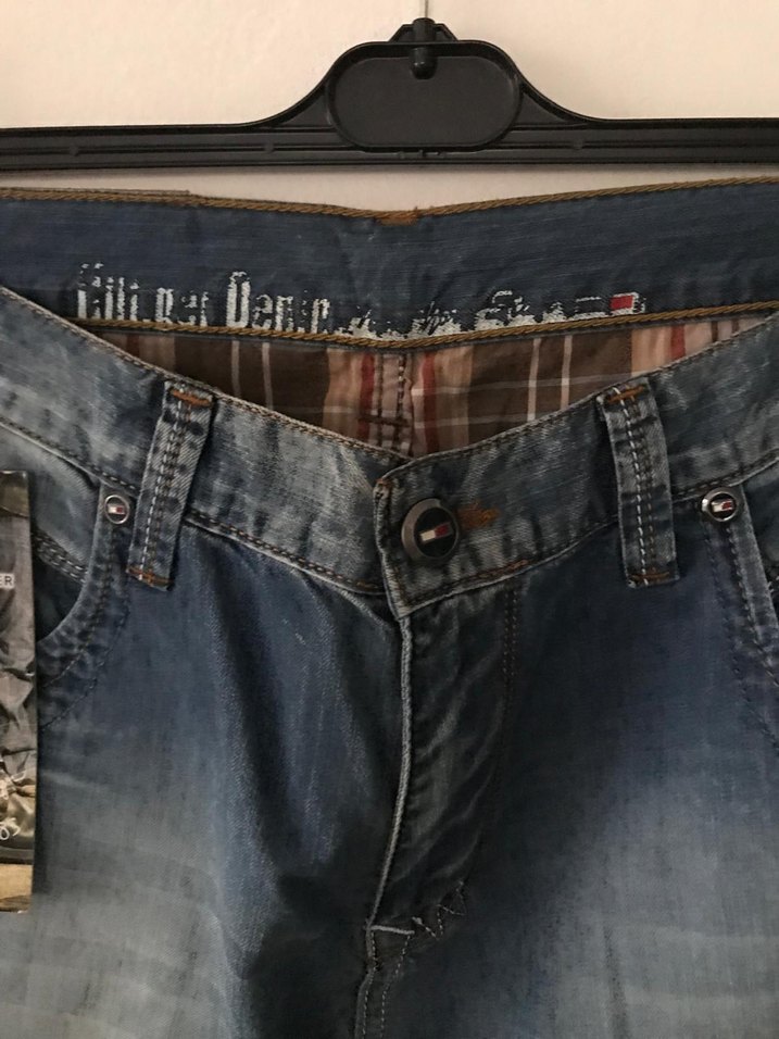 Orijinal Erkek Mavi Denim Bermuda Kot Şort - Görsel 3