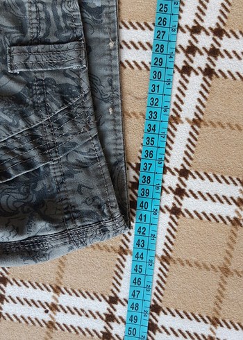 Gri Kamuflaj Desenli Rock Punk Erkek Şort - Görsel 9