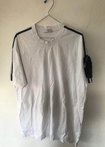 Beyaz Baskılı Oversize Erkek Tişört - Görsel 2