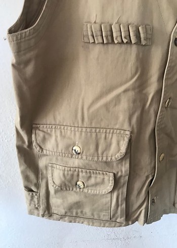 Bej Düğmeli Erkek Avcı  Yelek - Görsel 2