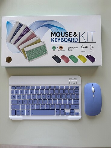 Renkli Kablosuz Klavye ve Mouse Seti