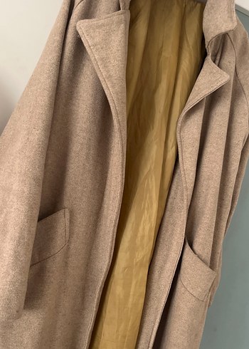 Bej Midi Yün Kadın Kaban - Görsel 6