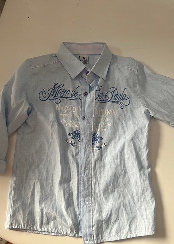 Erkek Çocuk Uzun Kollu Baskılı Denim Gömlek - Görsel 4