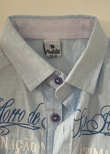 Erkek Çocuk Uzun Kollu Baskılı Denim Gömlek - Görsel 3