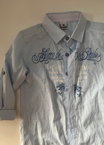 Erkek Çocuk Uzun Kollu Baskılı Denim Gömlek - Görsel 2