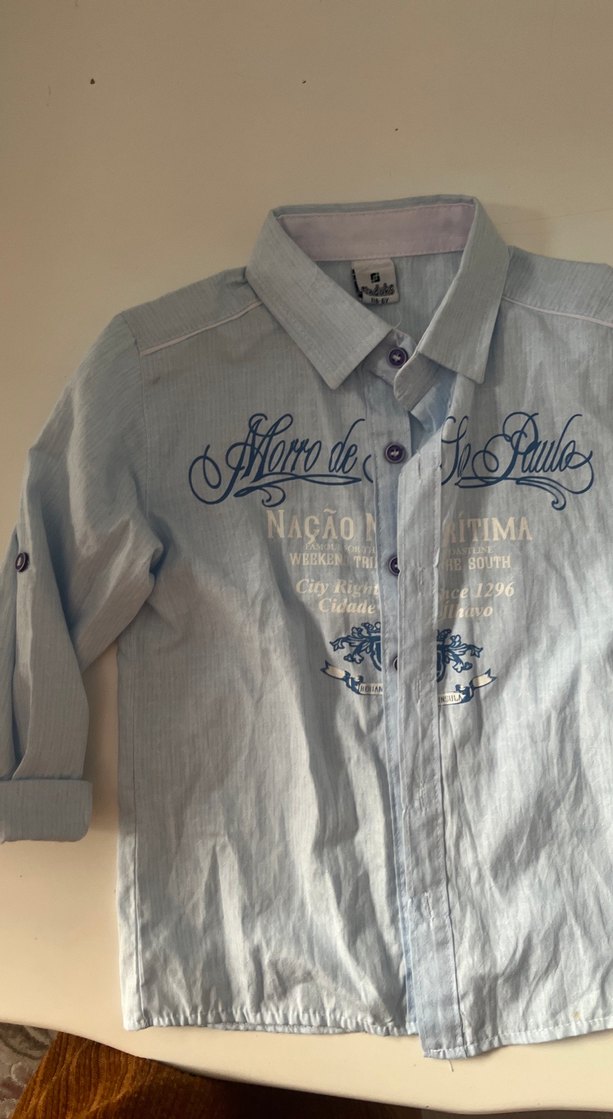 Erkek Çocuk Uzun Kollu Baskılı Denim Gömlek - Görsel 2