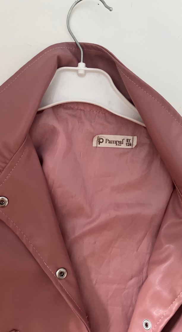 Pembe Deri Düğmeli Kız çocuk - Görsel 4