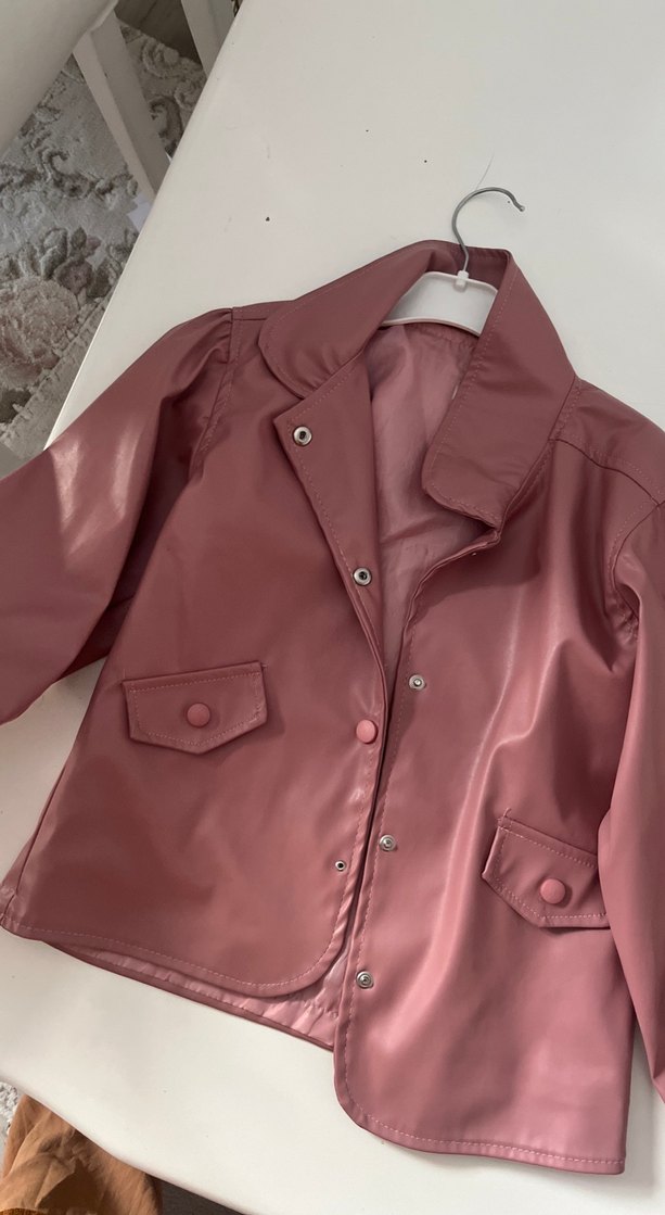 Pembe Deri Düğmeli Kız çocuk - Görsel 2