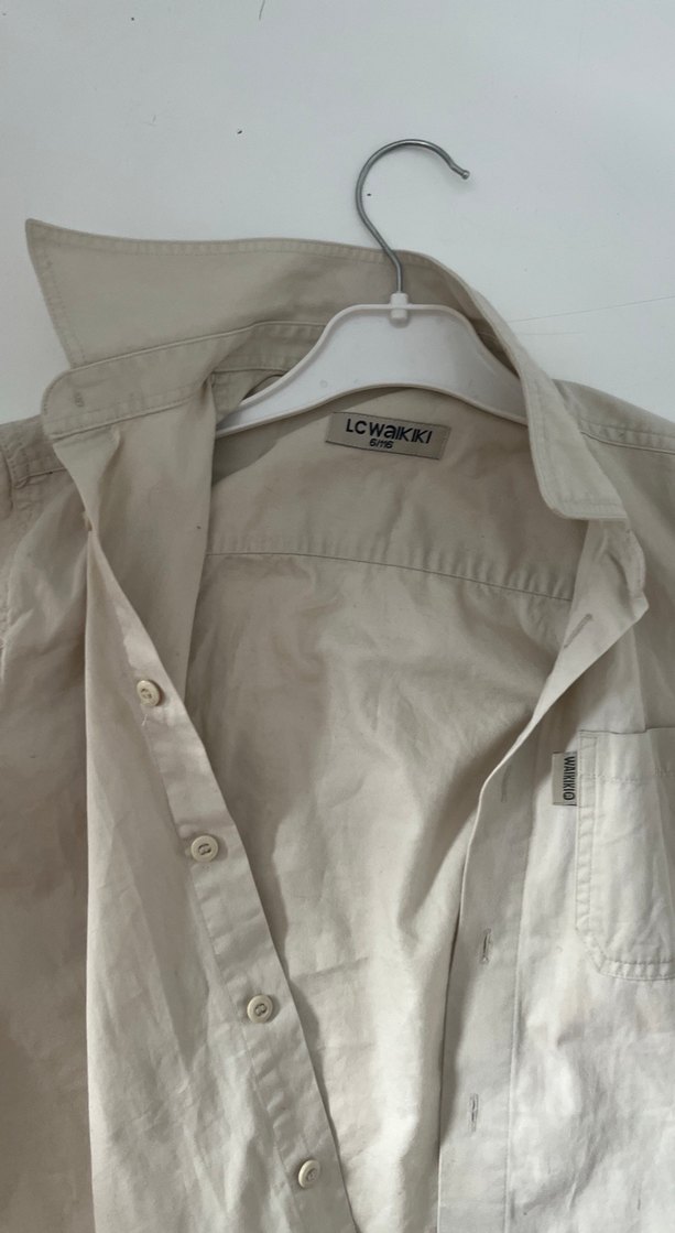 Bej Keten Erkek Çocuk Kısa Kollu Gömlek - Görsel 3