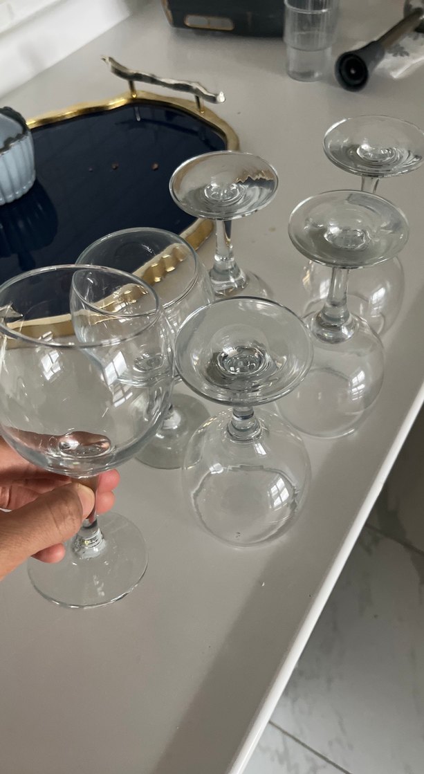 Şeffaf Ayaklı Cam Bardak Seti - Görsel 3