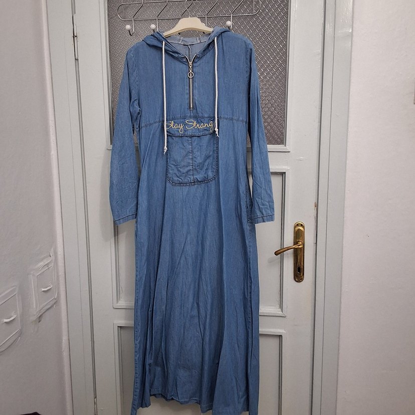 tesettür kot elbise - Görsel 2