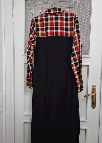 Düğmeli Kareli Kadın Uzun Kollu Gömlek - Görsel 4