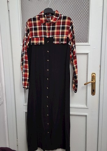 Düğmeli Kareli Kadın Uzun Kollu Gömlek - Görsel 2