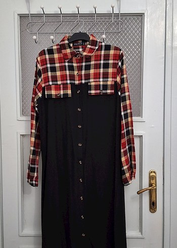 Düğmeli Kareli Kadın Uzun Kollu Gömlek - Görsel 3