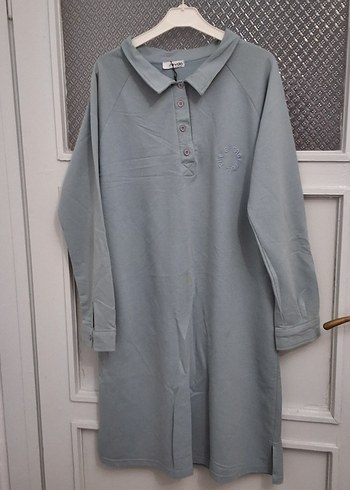 Gri Pamuklu Uzun Kollu Düğmeli Sweatshirt - Görsel 2