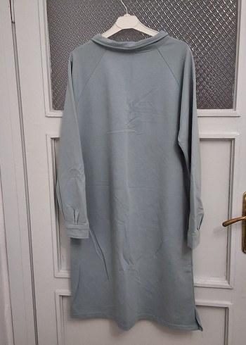 Gri Pamuklu Uzun Kollu Düğmeli Sweatshirt - Görsel 3