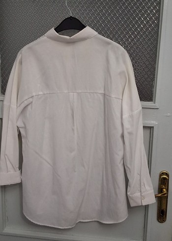 Kadın Beyaz Keten Gömlek - Görsel 2