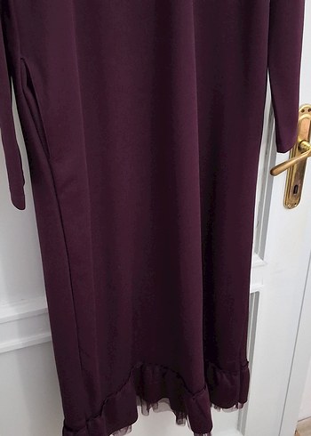 Bordo Uzun Kollu Salaş Elbise - Görsel 2