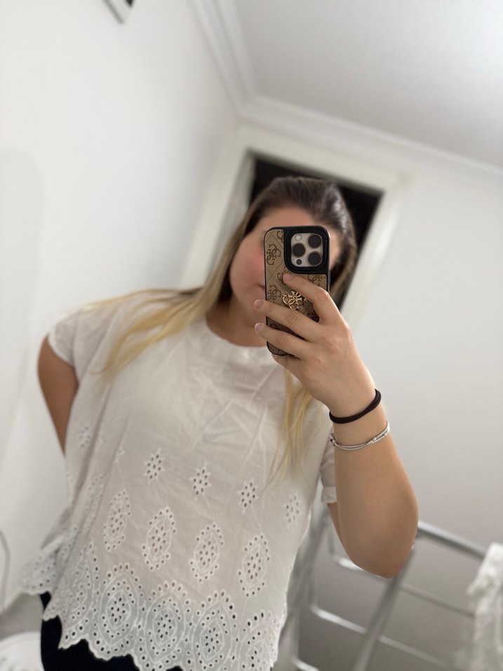 Beyaz Fistolu Bluz - Görsel 2