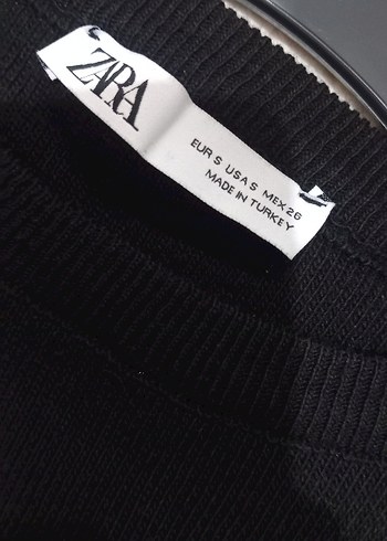 Siyah Beyaz Çizgili Uzun Kollu Triko Elbise - Görsel 3