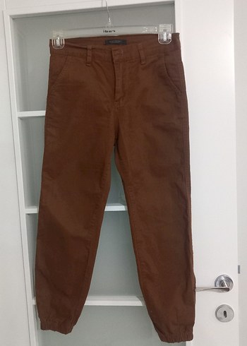 Kadın Kahverengi Süet Salaş Midi Pantolon - Görsel 2