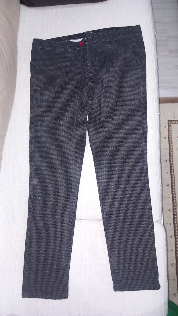 Gri Regular Fit Kemerli Kadın Pantolon - Görsel 2