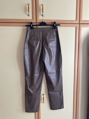 xs Beden kahverengi Renk Deri pantalon