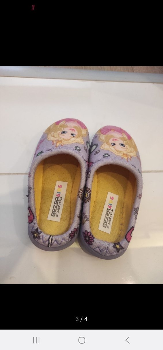 Kız Çocuk terlik Mor Baskılı Sıcak Örgü - Görsel 2