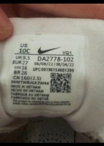 Nıke Kız Çocuk Beyaz Cırt Cırtlı Spor Ayakkabı - Görsel 4