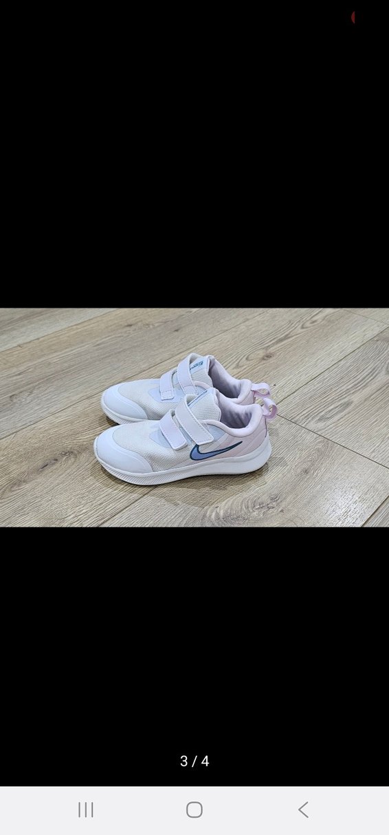 Nıke Kız Çocuk Beyaz Cırt Cırtlı Spor Ayakkabı - Görsel 3